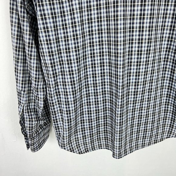 Billy Reid Plaid Button Front Shirt Chest Pockets Size Medium Fit 2 GUC A1514 - Picture 11 of 12